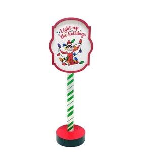 The Elf on the Shelf “Light Up the Holidays” Sign on Stand, 15", New With Tags